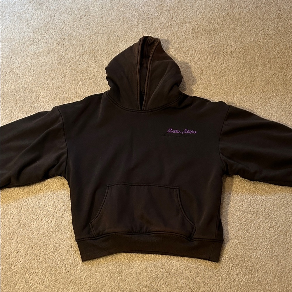 Thirteen Studios “Reversible” vintage washed hoodie.